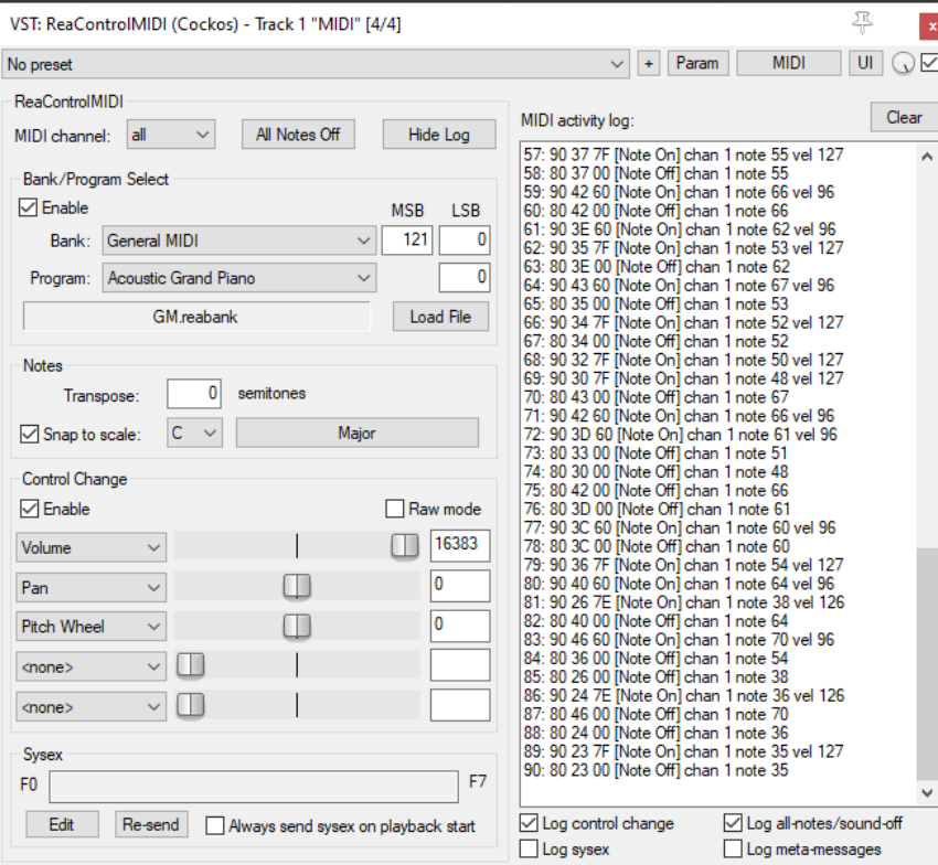ReaControlMIDI screenshot