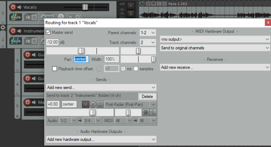 Sidechaining screenshot