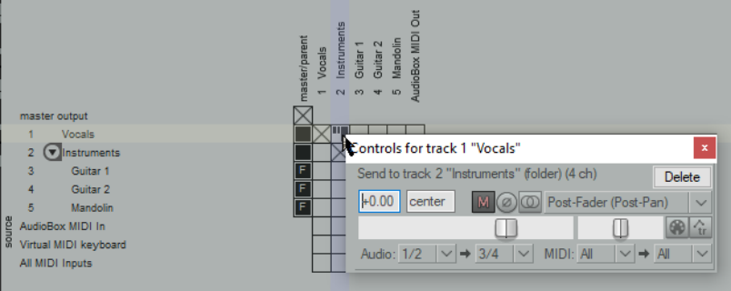 Sidechaining screenshot