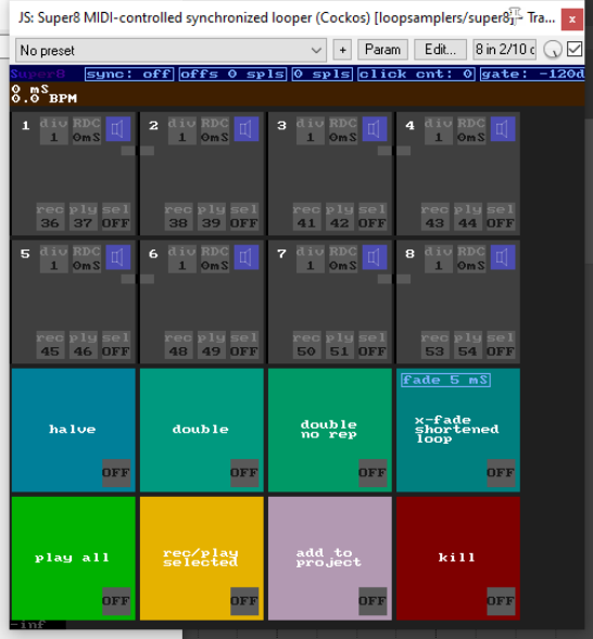 Super8 MIDI Controlled Synchronizer screenshot