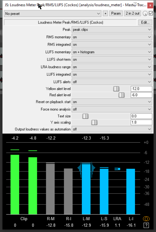 The JS Loudness Meter screenshot
