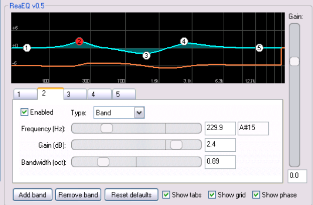 EQ: Bandwidth and Type screenshot