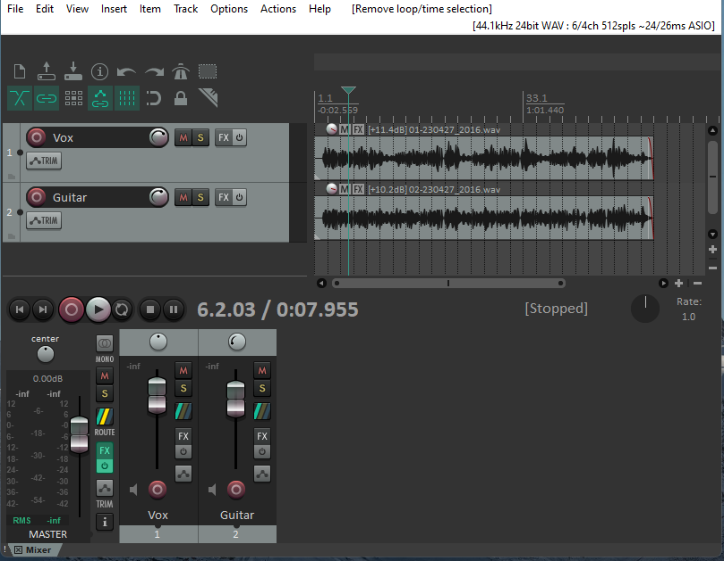 Arrange View and Mixer View screenshot