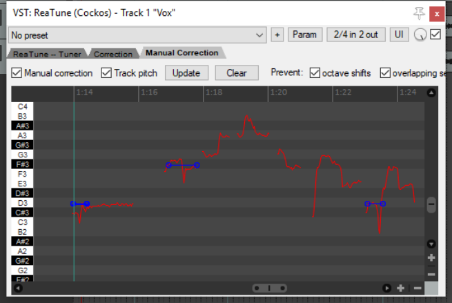 Pitch Correction with ReaTune screenshot