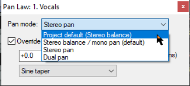 Stereo Panning and Dual Panning screenshot