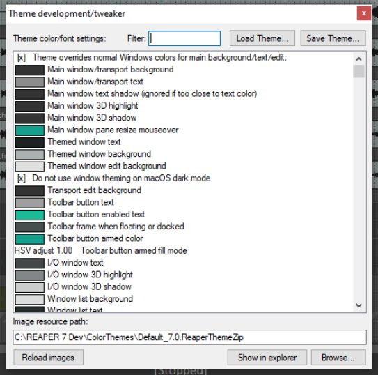 The Theme Development Tweaker screenshot