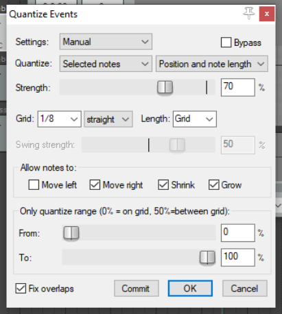 Quantizing MIDI Data screenshot