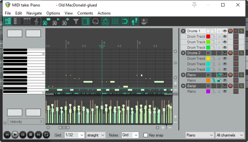 Working with Multiple MID0I Tracks and/or Items (Overview) screenshot