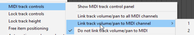 Using Track Controls with MIDI screenshot