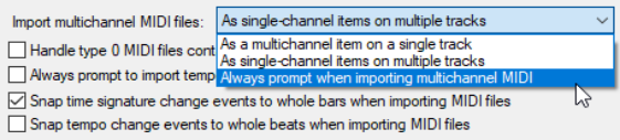 MIDI Preferences Settings screenshot