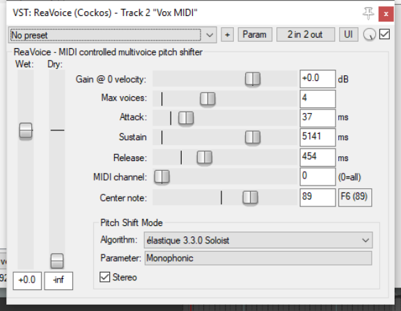 MIDI Controlled Pitch Shift with ReaVoice screenshot
