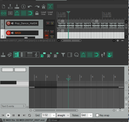 Working with Piano Roll Synced to Project Arrange View screenshot