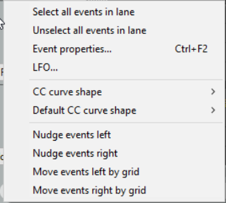 MIDI Editor CC Lanes screenshot
