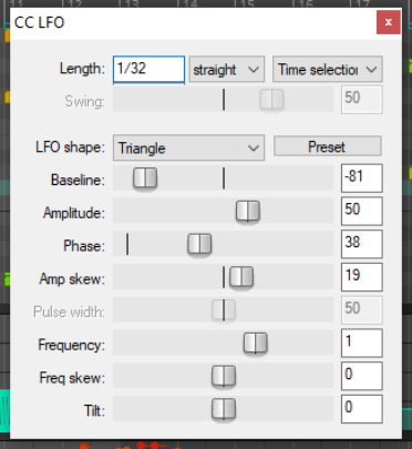 MIDI Editor CC Lanes screenshot