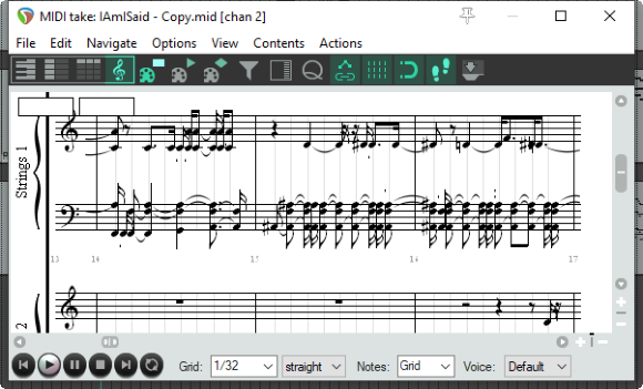 REAPER's Notation Editor: a First Look screenshot