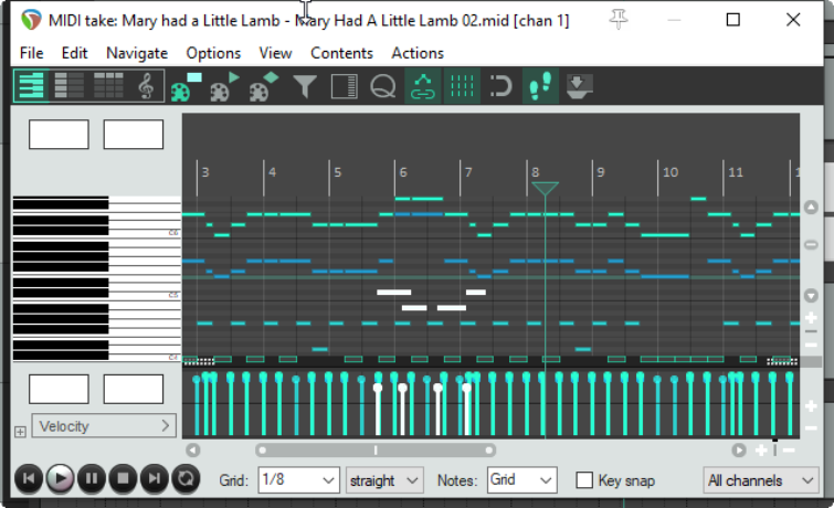 REAPER's Notation Editor: a First Look screenshot
