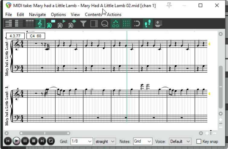 REAPER's Notation Editor: a First Look screenshot