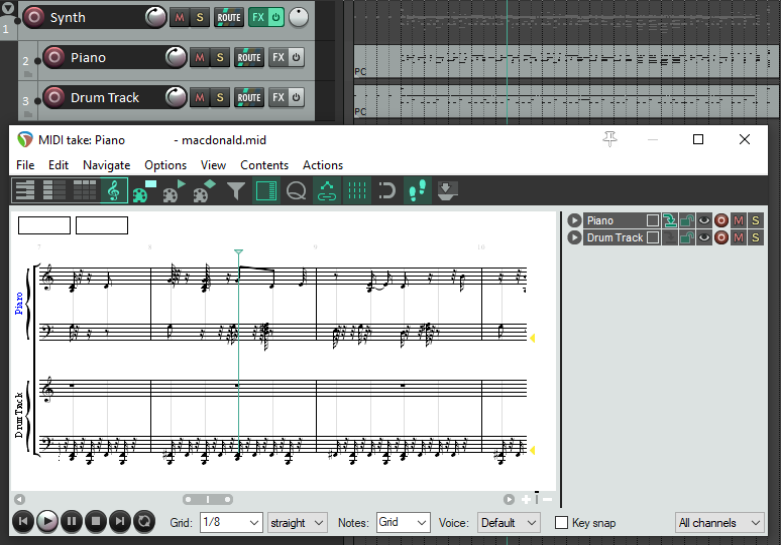 REAPER's Notation Editor: A Closer Look screenshot