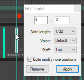 Editing Notation Events in Other Views screenshot