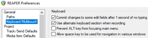 Keyboard Shortcuts for Recording screenshot
