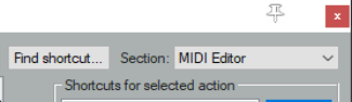 Keyboard Shortcuts for the MIDI Editor screenshot