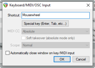 Assigning Actions to the Mousewheel screenshot