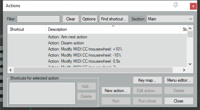 REAPER Actions Essentials screenshot