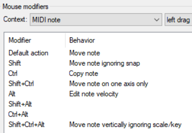 MIDI Editor Mouse Modifiers screenshot