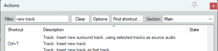 The Action List Editor Environment screenshot