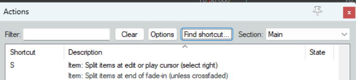 The Action List Editor Environment screenshot