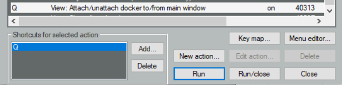 Removing a Shortcut or Changing a Key Assignment screenshot