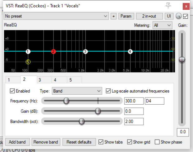 Sound Shaping Effects: ReaEQ screenshot