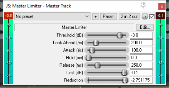 The JS Master Limiter and ReaLimit screenshot