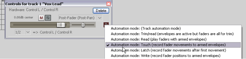 Automation with Hardware Output Sends screenshot