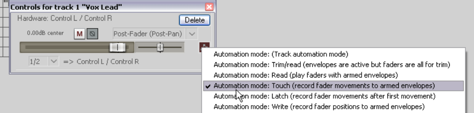 Automation with Hardware Output Sends screenshot