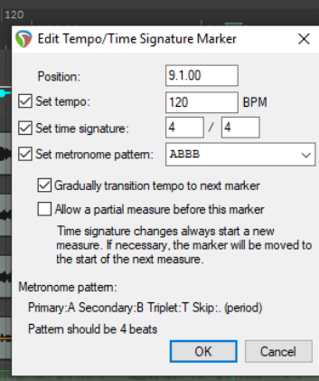 Tempo/Time Signature and Play Speed Envelopes screenshot
