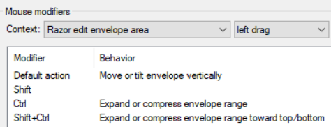 Razor Editing with Automation Envelopes screenshot
