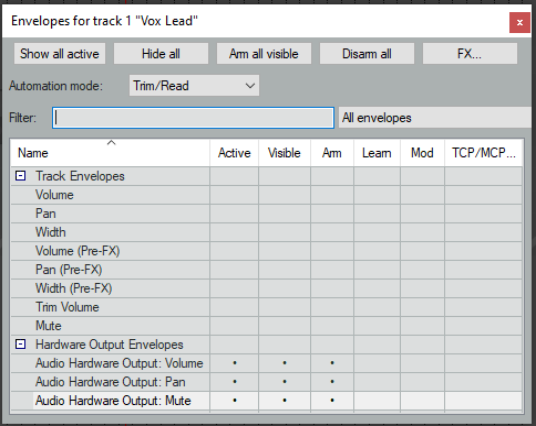 Automation with Hardware Output Sends screenshot