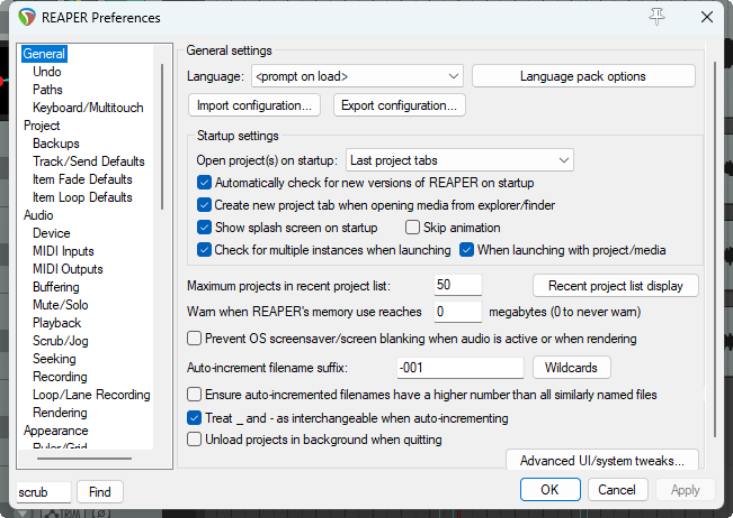 Opening an Existing Project screenshot