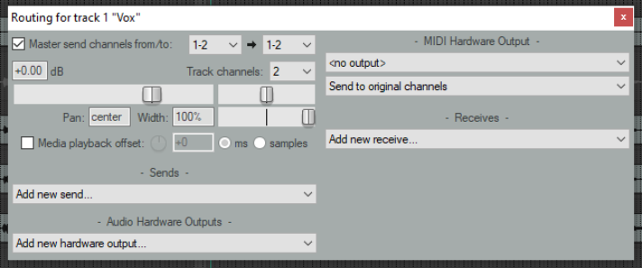 REAPER Routing Essentials screenshot