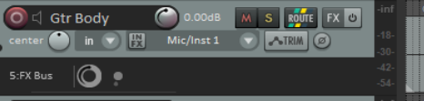 Showing Sends in the Track Panel screenshot