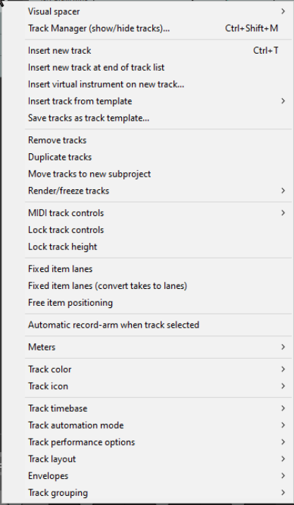 Managing Tracks screenshot