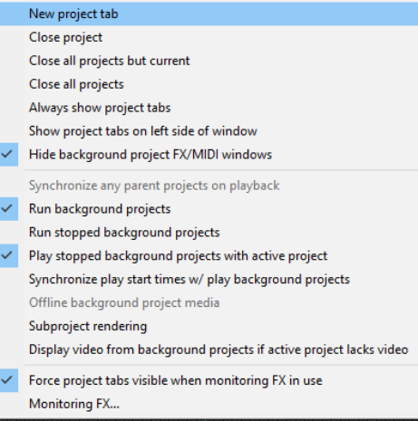 Multiple Project Tabs screenshot