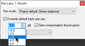 Pan Law and Pan Mode screenshot