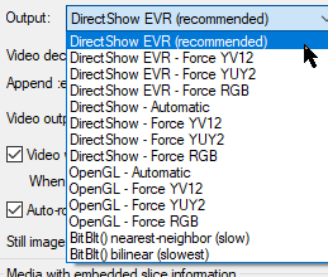 REAPER Video Settings and Preferences screenshot