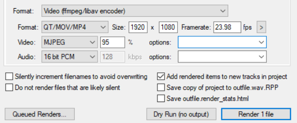 Rendering a Video Project screenshot