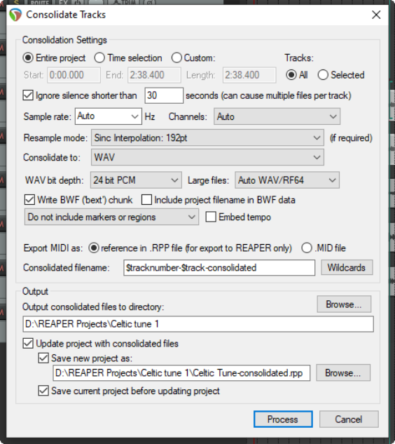 Consolidating and Exporting screenshot