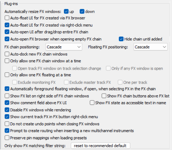 Plug-ins Preferences screenshot