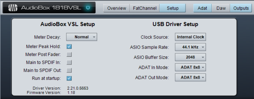 Audio Configuration and Settings screenshot