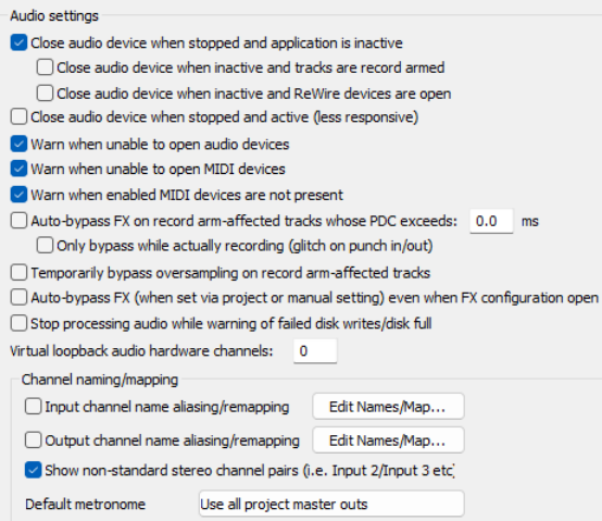 Audio Preferences screenshot